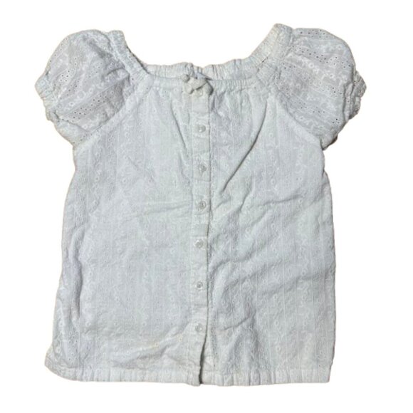 Vintage GYMBOREE Eyelet Lace Puff Sleeve Blouse Top Size Large 5 Years - Picture 1 of 9